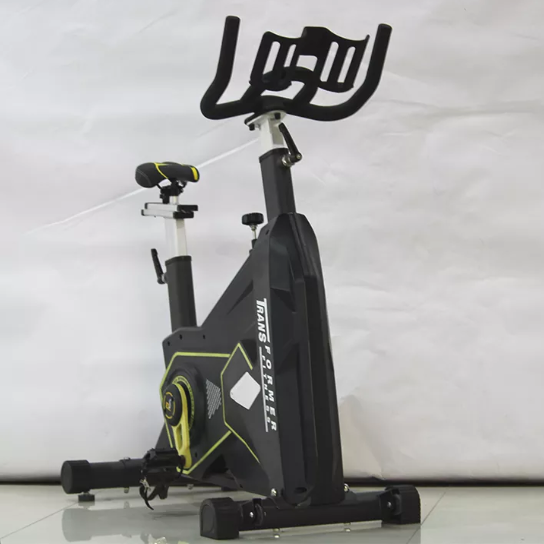 Spin bike for indoor cycling. This stationary bike is good for exercise at home and the gym.