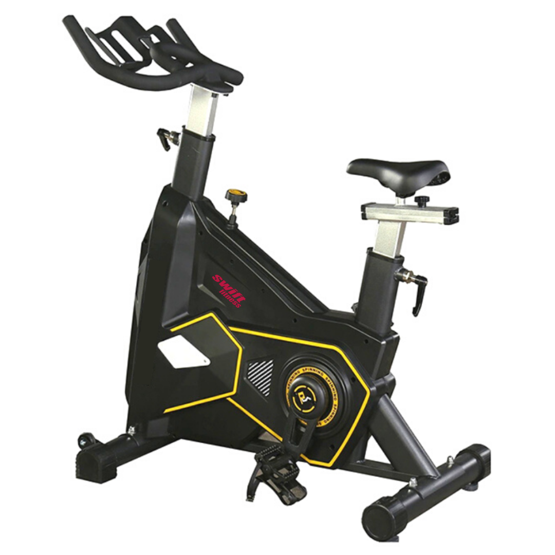 Spin bike for indoor cycling. This stationary bike is good for exercise at home and the gym.