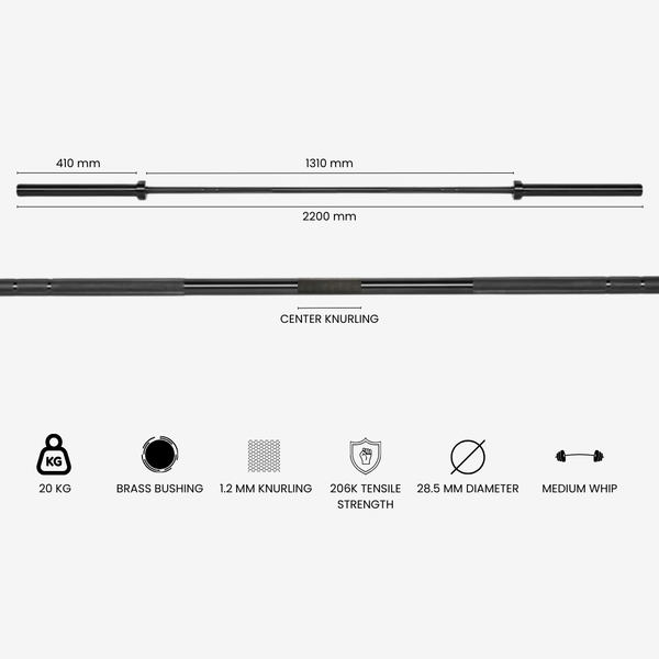 Blxck Diamond Powerlifting Barbell