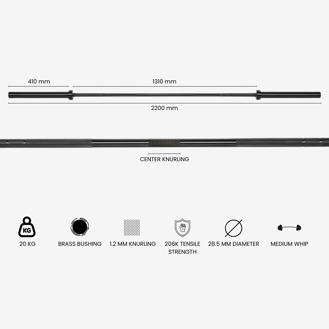 Blxck Diamond Powerlifting Barbell