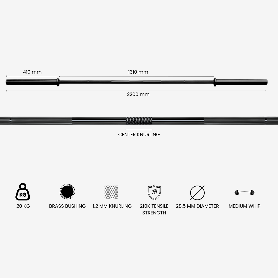 Blxck Diamond Powerlifting Barbell