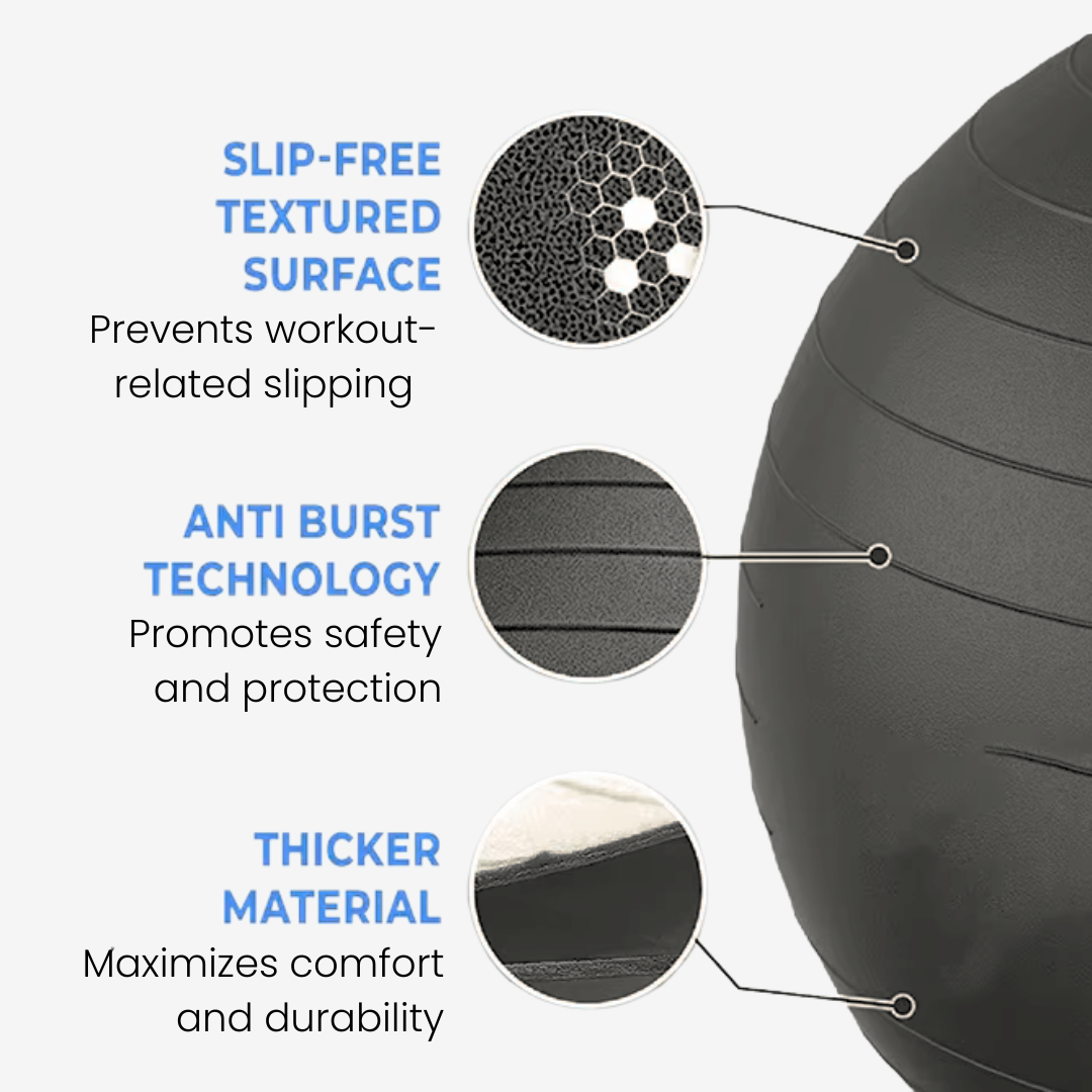 Non-Slip Gym Ball With Pump | 75 cm