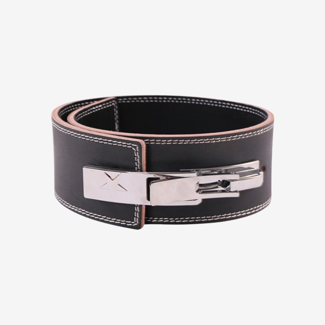 Leather Weightlifting Gym Belt With Lever