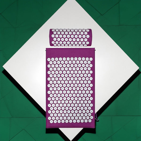 Soulflex Acupressure Mat & Pillow Set featuring an acupressure foot mat designed for pain and stress relief. Includes a yoga pad with spikes for physical therapy, trigger point release, and muscle relaxation. Ideal for enhancing yoga sessions, improving circulation, and reducing tension. Durable and effective for daily use in promoting overall well-being.