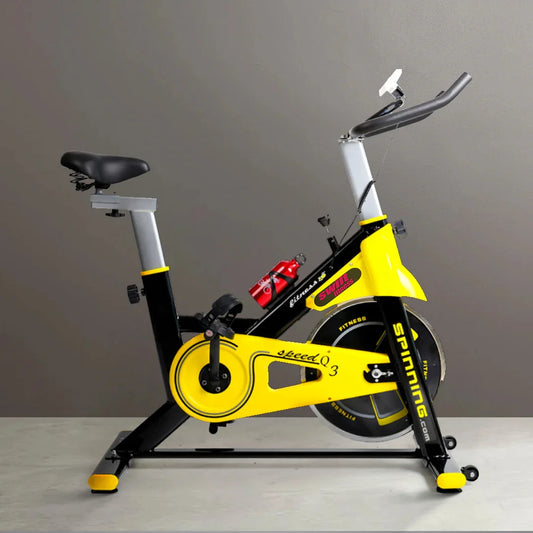 Sleek stationary exercise bike for home workouts.