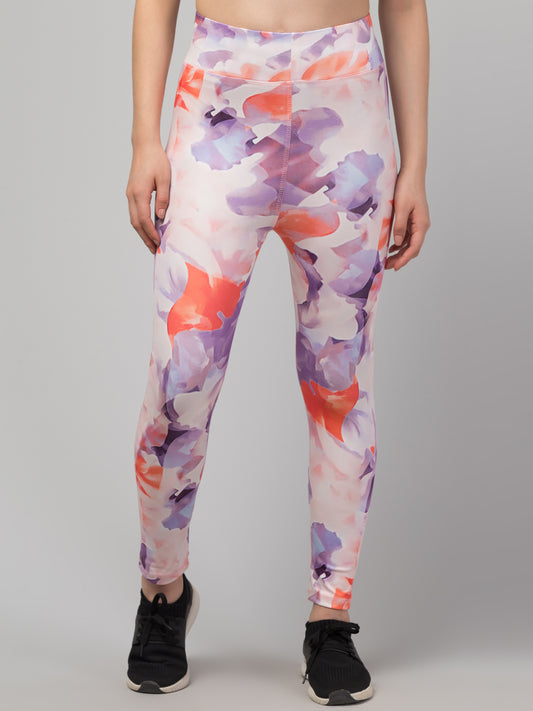 Tight leggings for women in colourful print for sports, gym, casual wear and athleisure.