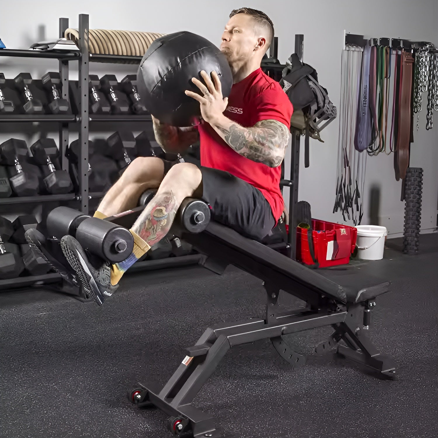 Soulflex Adjustable Gym Bench Foam-Padded Flat, Incline Decline Ex